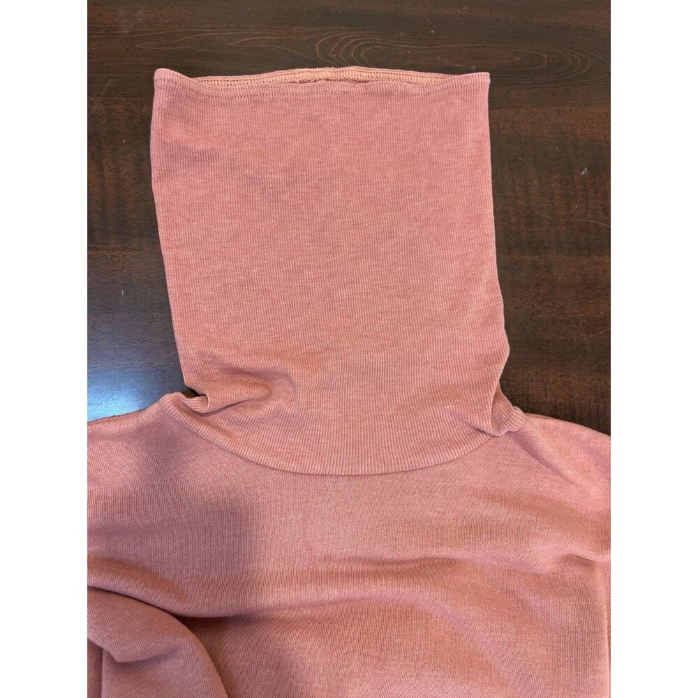 Aerie Cowl Neck Sweatshirt Women’s M Pink Oversized Raw Hem Long Sleeve - Picture 8 of 9